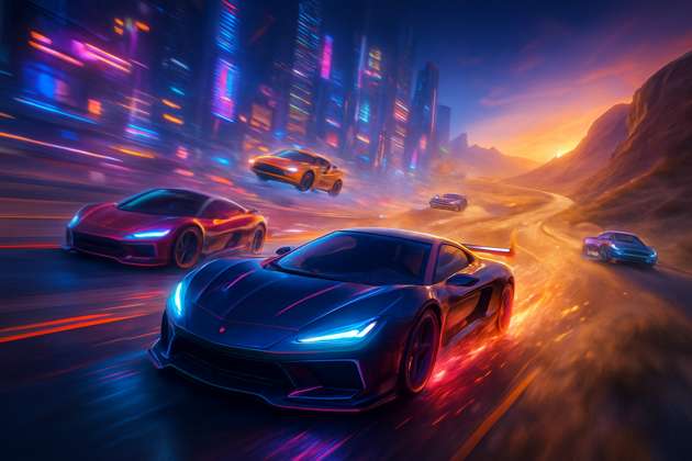 Neon Rivals: Combat Racing - Jabali AI Poster
