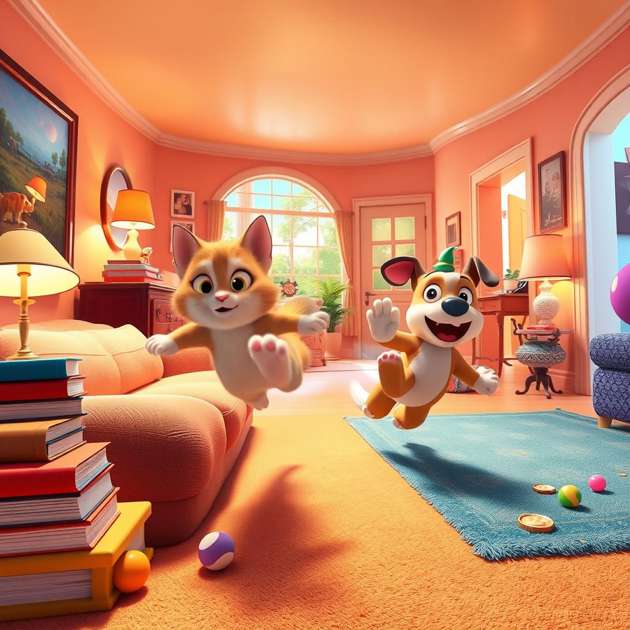 Feline Dash Frenzy - Jabali AI Poster