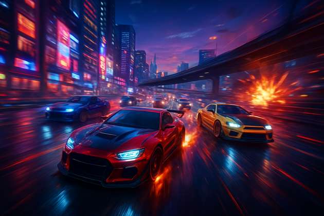 Neon Rivals: Urban Velocity - Jabali AI Poster