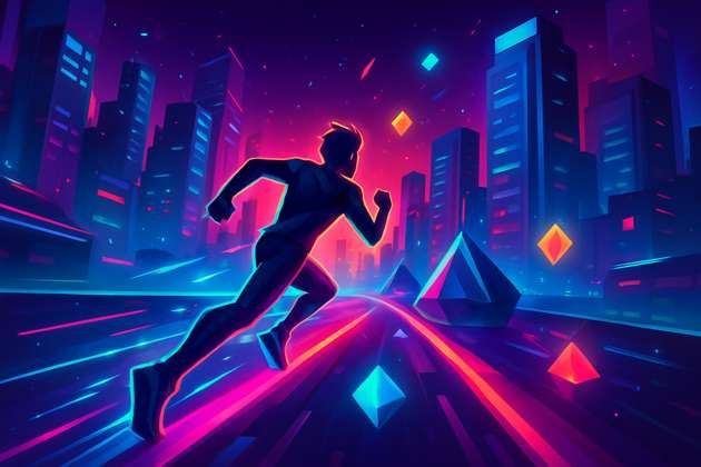 Neon Velocity Run - Jabali AI Poster