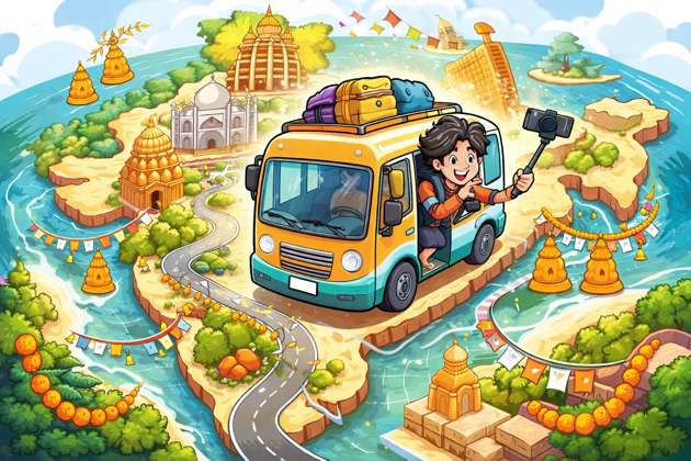 Temple Bus India Vlog - Jabali AI Poster