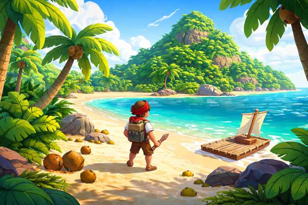 Island Coconut Survival - Jabali AI Poster