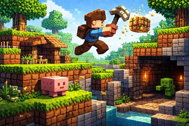 MineCraft 2D Adventures - Jabali AI Poster