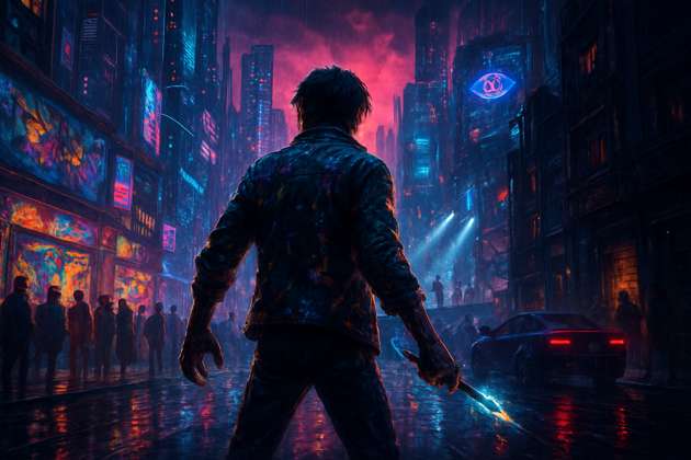 City of Electric Canvas - Jabali AI Poster