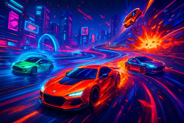 Neon Turbo Rivals - Jabali AI Poster