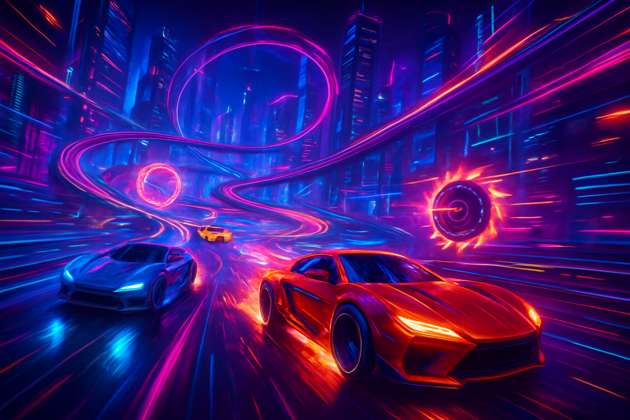 Neon Combat Racers - Jabali AI Poster