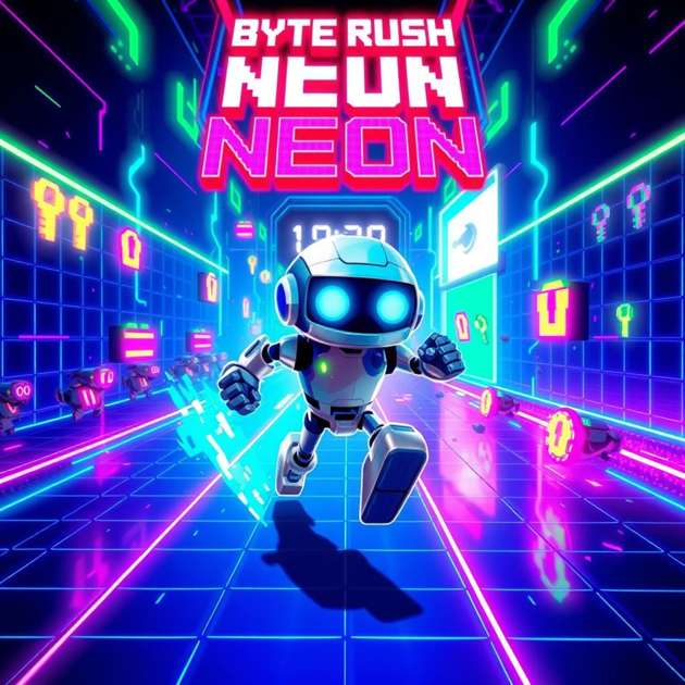 Byte Rush Neon - Jabali AI Poster