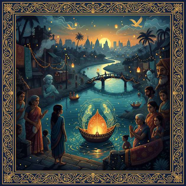 River Lanterns, Memory Fire - Jabali AI Poster