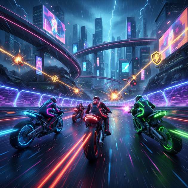 Neon Rival Rush - Jabali AI Poster
