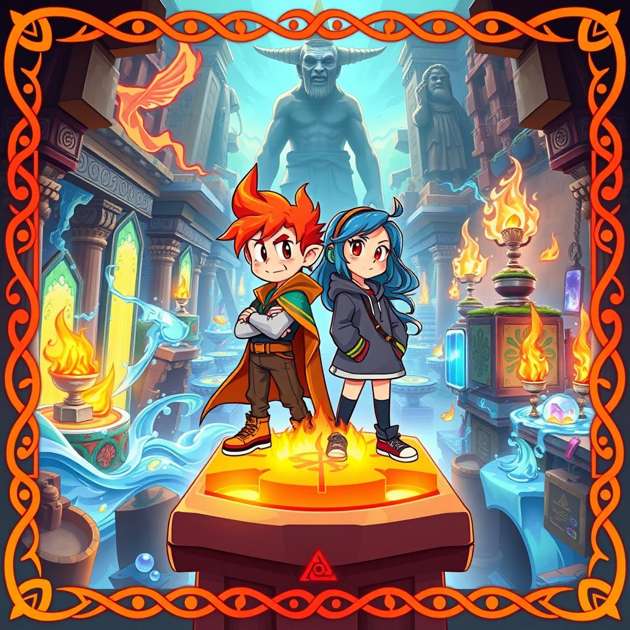Temple Trouble: Fire & Water - Jabali AI Poster