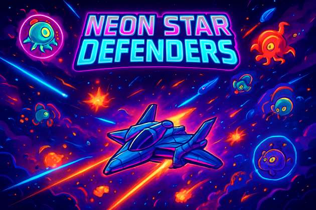 Neon Star Defenders - Jabali AI Poster