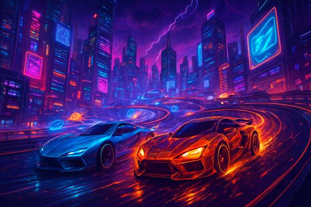 Neon Velocity: Urban Gauntlet - Jabali AI Poster