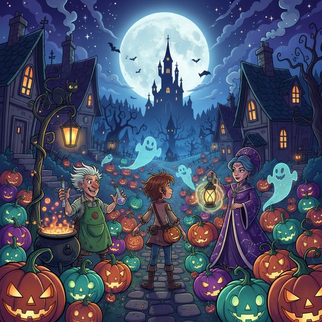 Moonlit Pumpkin Quest - Jabali AI Poster