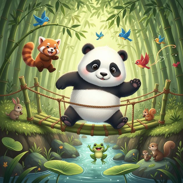 Panda Bridge Dash - Jabali AI Poster