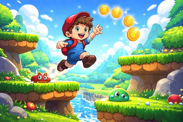 Coin Dash Boy - Jabali AI Poster