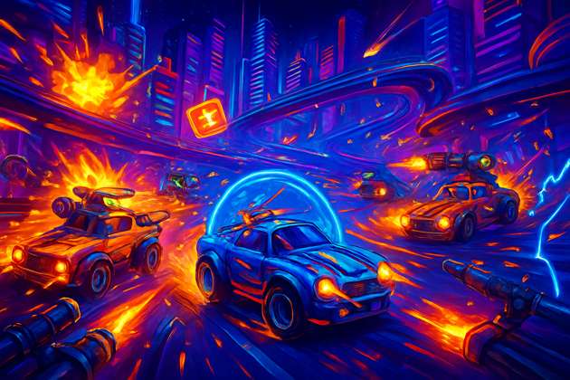 Neon Rush: Combat Racers - 3D Racing by Jabali AI