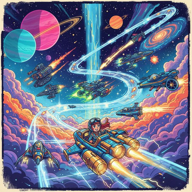 Galactic Riddle Racers - Jabali AI Poster