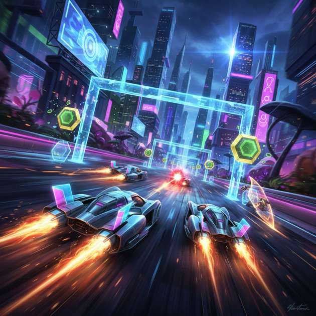 Neon Circuit Showdown - Jabali AI Poster