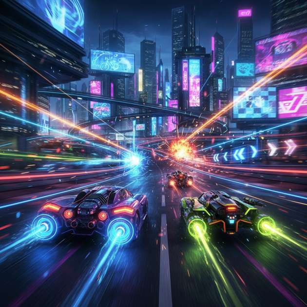 Neon Velocity: Combat Circuit - Jabali AI Poster