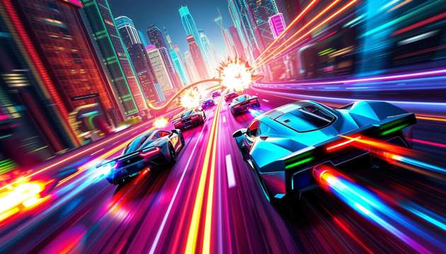 Neon Velocity: Combat Circuit - Jabali AI Poster