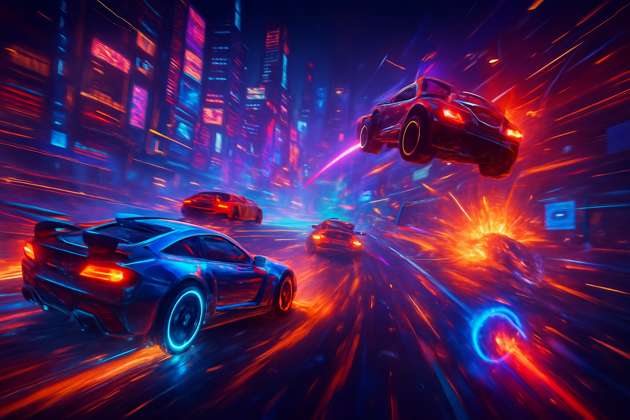 Neon Circuit Rivals - Jabali AI Poster