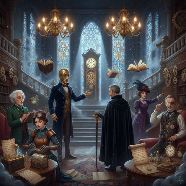 Midnight Numbers at Cogsworth Manor - Jabali AI Poster