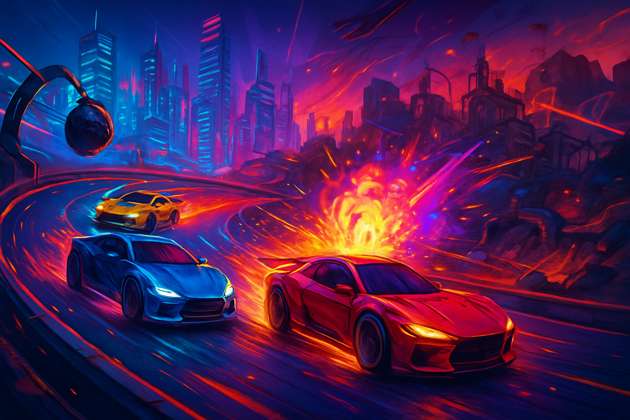 Neon Combat Racers - Jabali AI Poster