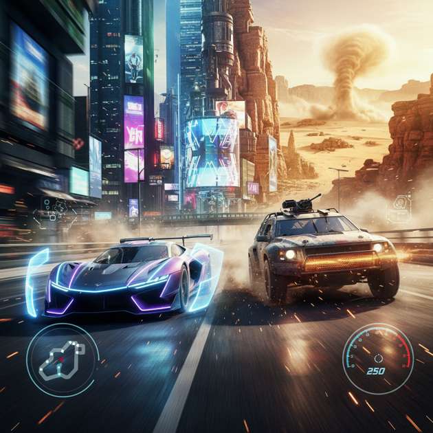 Neon Rally Combat - 3D Racing by Jabali AI