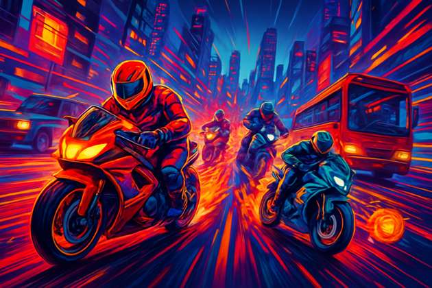 Neon Rush: Urban Riders - Jabali AI Poster