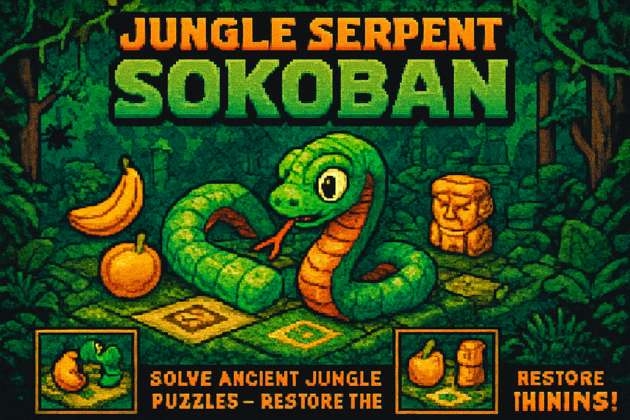 Jungle Serpent Sokoban - Jabali AI Poster