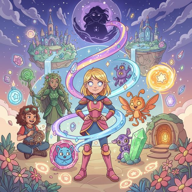 Lumi and the Crystal Mandala - Jabali AI Poster