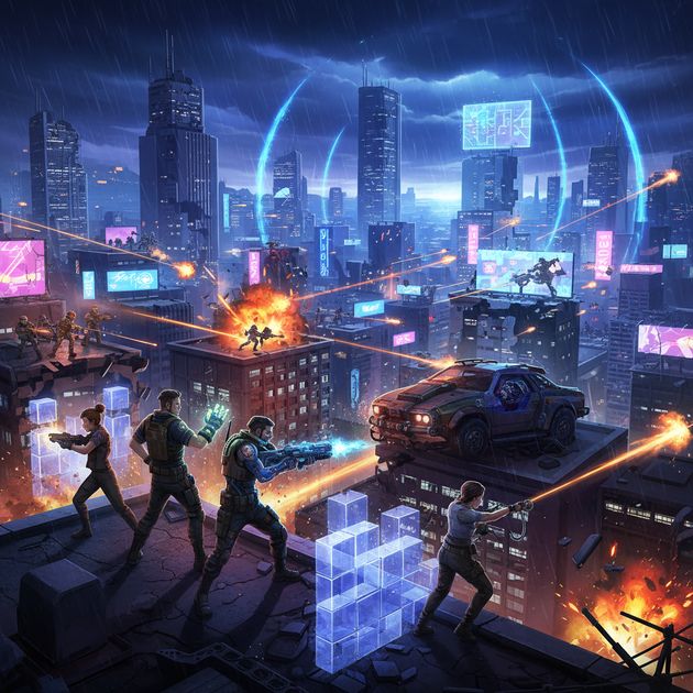 Neon City Survival - Jabali AI Poster