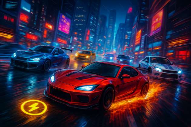 Neon Rush: Urban Carnage - Jabali AI Poster