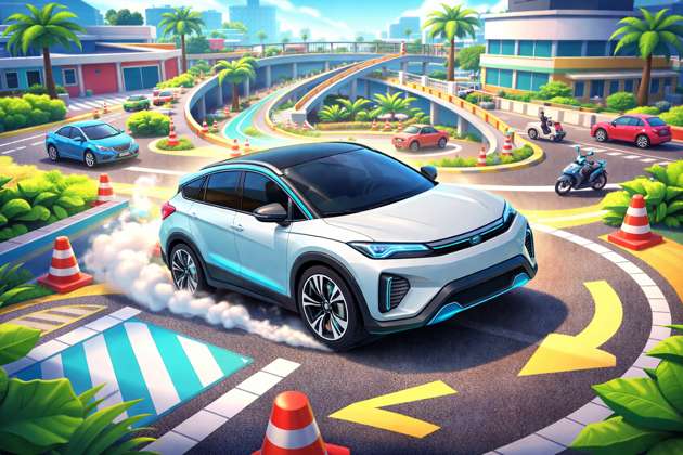 Mahindra BE6 Open World Parking - Jabali AI Poster