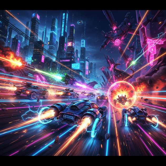 Neon Turbo Havoc - Jabali AI Poster