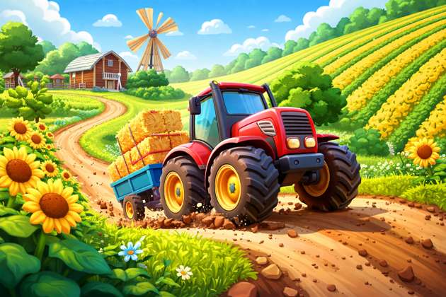Tractor 3D Farm Rush - Jabali AI Poster