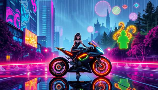 Neon Circuit Saga - Jabali AI Poster