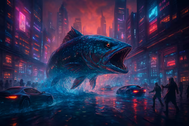 Neon Tide Ascendancy - Jabali AI Poster