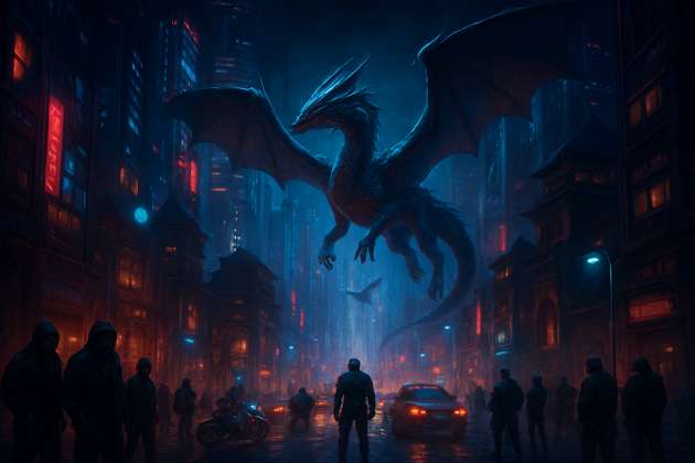 Urban Dragon Reign - Jabali AI Poster