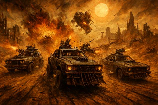 Wasteland Road Carnage - Jabali AI Poster