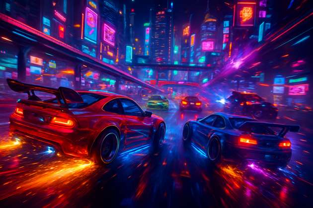 Neon Drift: Battle Royale - 3D Racing by Jabali AI