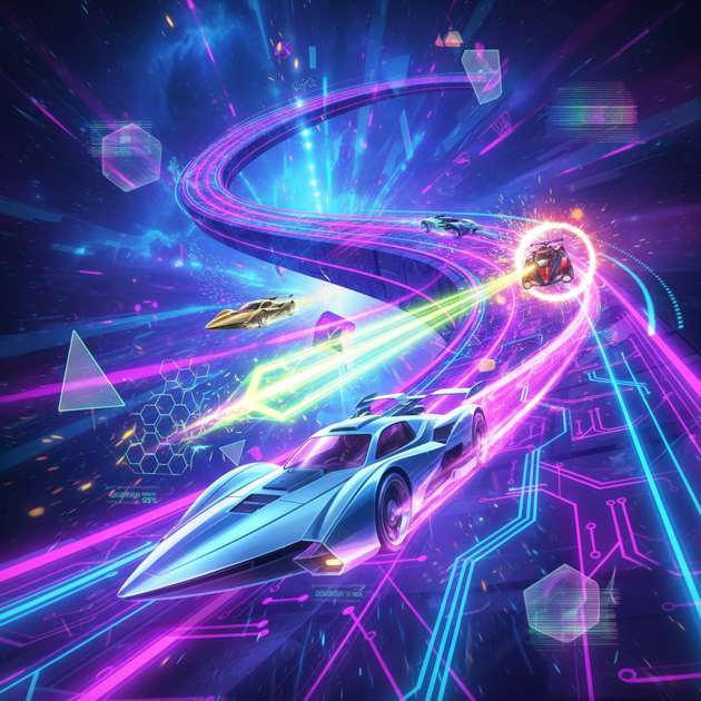 Quantum Rush: Neon Circuit - Jabali AI Poster