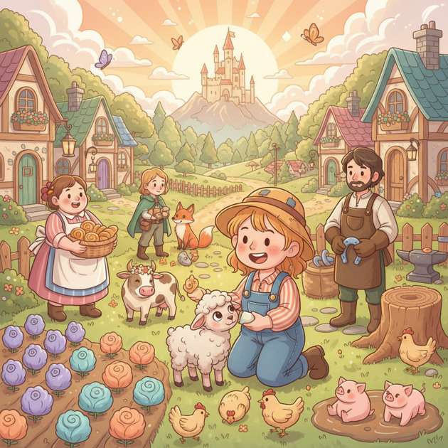 Sunny Village Days - Jabali AI Poster