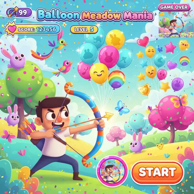 Balloon Meadow Mania - Jabali AI Poster