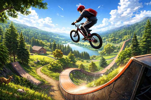 Michael Mega Ramp Bike Adventure - Jabali AI Poster