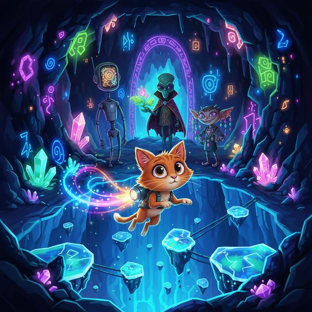 Neon Catacombs - Jabali AI Poster