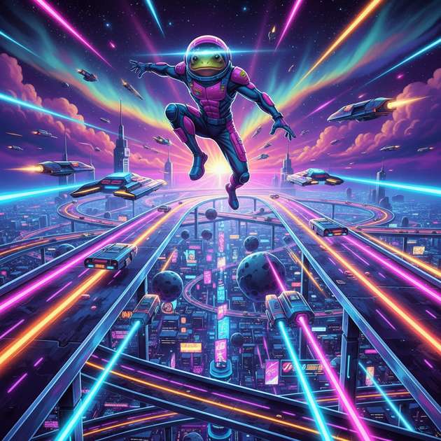 Neon Space Hopper - Jabali AI Poster