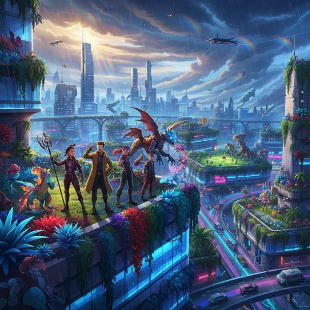 Neon Wilds Unbound - Jabali AI Poster