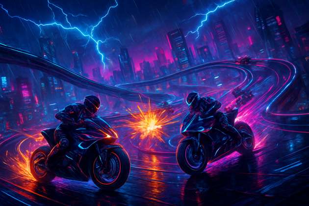 Neon Velocity: Bike Combat League - Jabali AI Poster