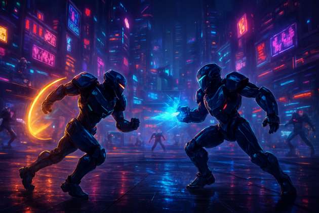 Neon Mech Arena - Directional Shooter by Jabali AI